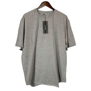 Aimeilgot Men's Grey Short Sleeve T-Shirt with Unstructured  Hem - XL
